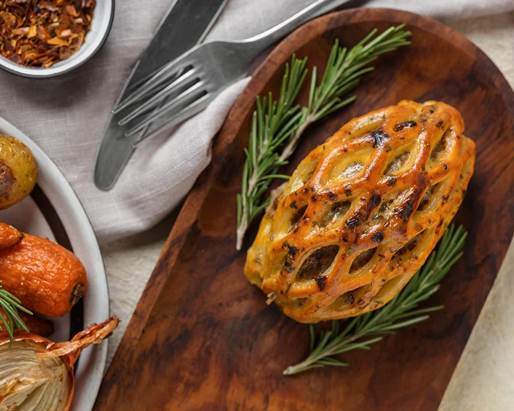 Мини-бурже с мраморной говядиной и сыром