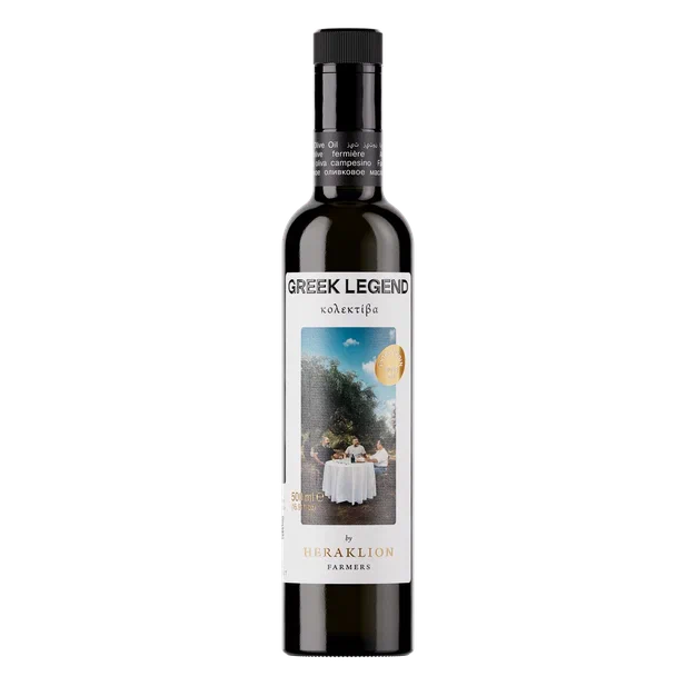 Масло оливковое нерафинированное (Extra virgin olive oil), 500 мл*6, ст/б., GREEK LEGEND Kολεκτίβα